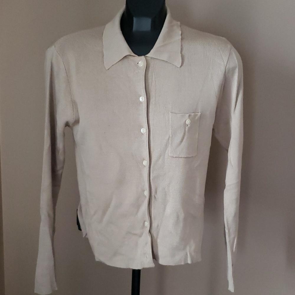 Ann Taylor 100% silk button down shirt